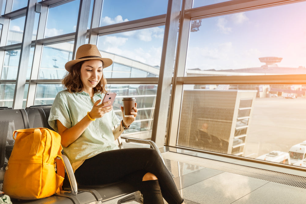 Young woman in an airport