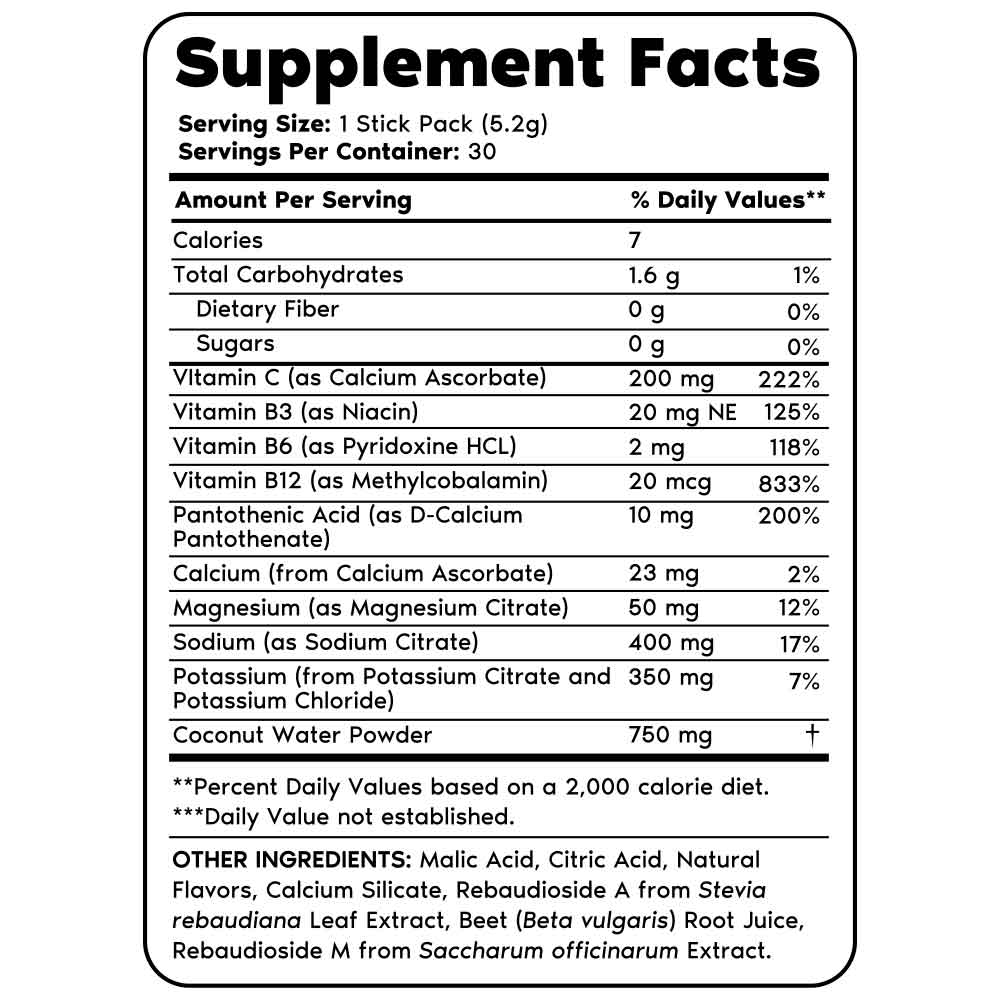 Supplement facts per serving