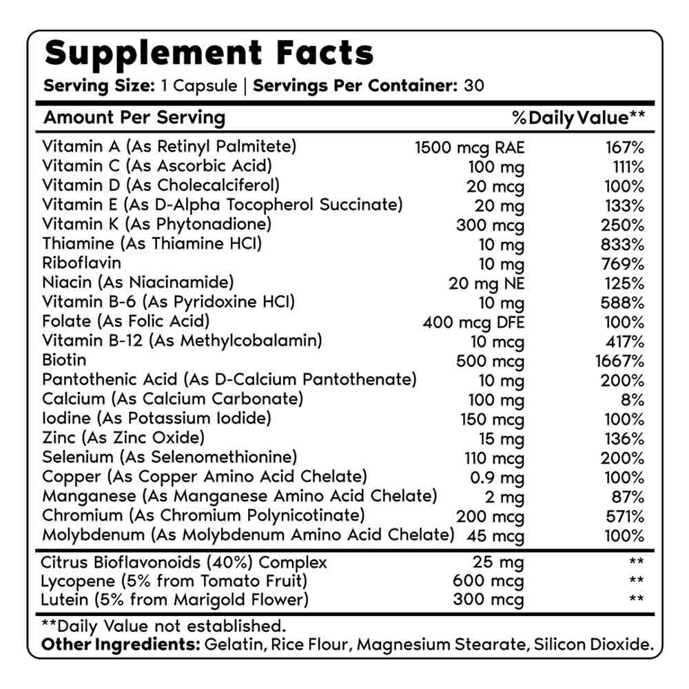 Supplement facts per serving