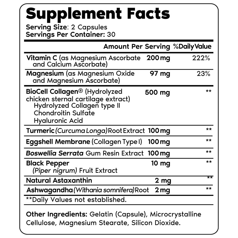 Supplement facts per serving