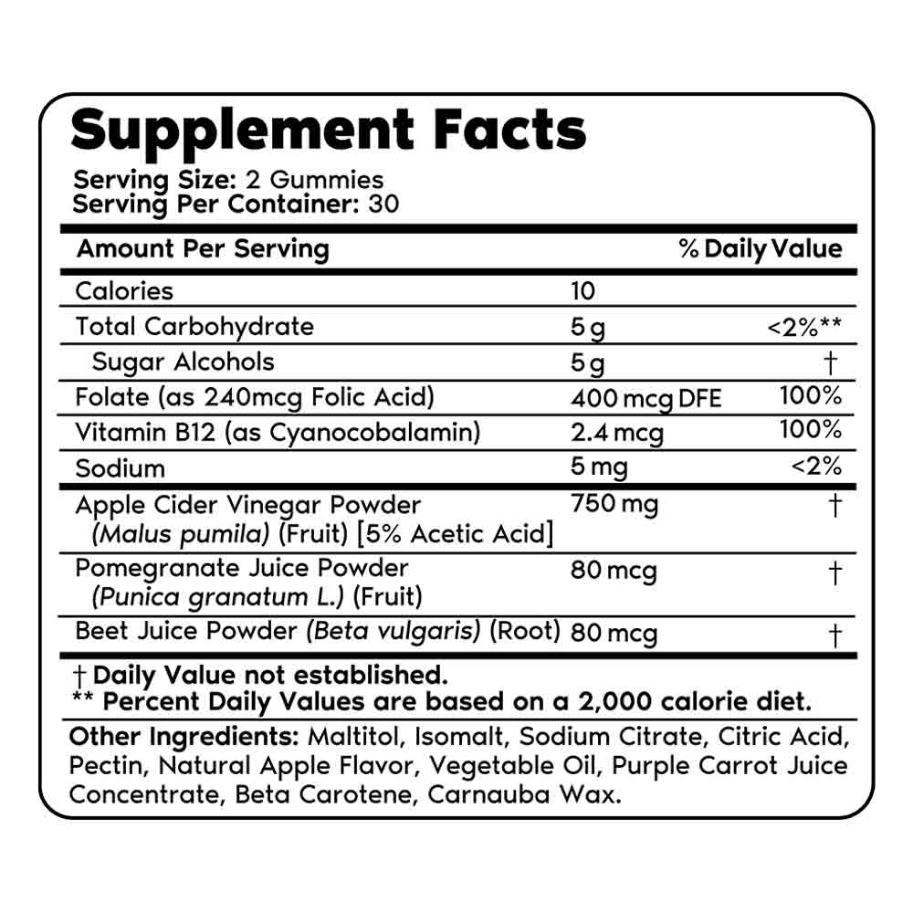 Supplement facts per serving